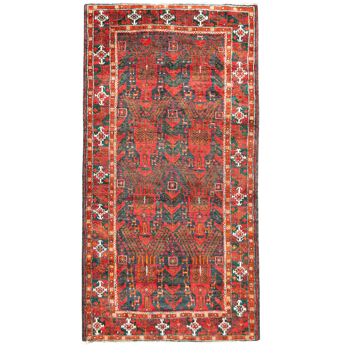 Hand-knotted Baluchi Persian Runner 122cm x 215cm