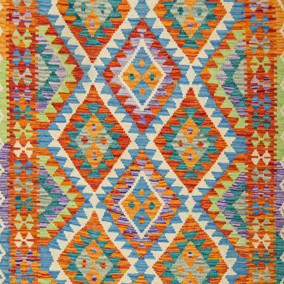 100% Wool Kilim Small Rug  112cm x 121cm