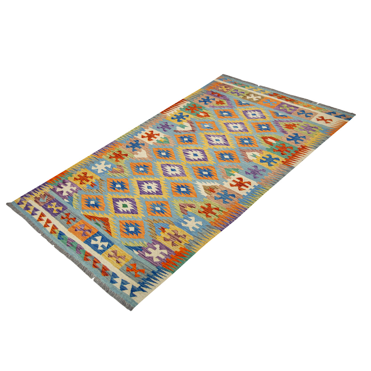 100% Wool Kilim Small Rug  125cm x 183cm