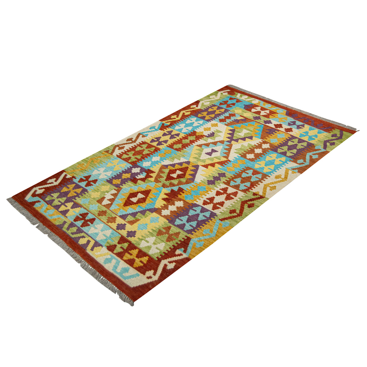 100% Wool Kilim Small Rug 100cm x 147cm