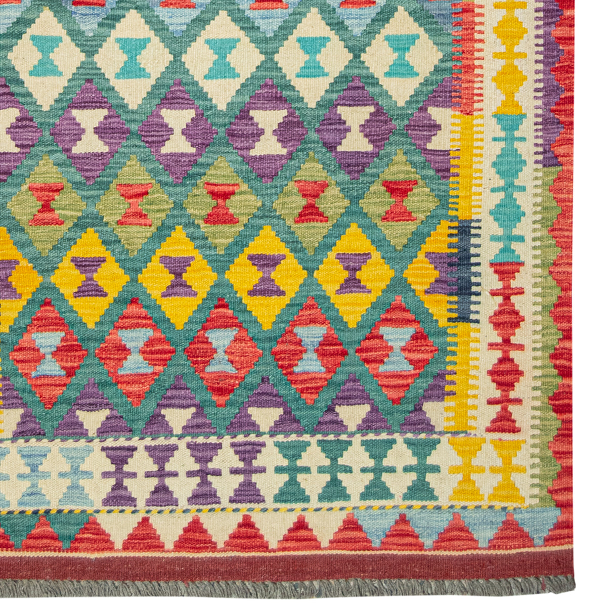 100% Wool Kilim Small Rug  107cm x 205cm