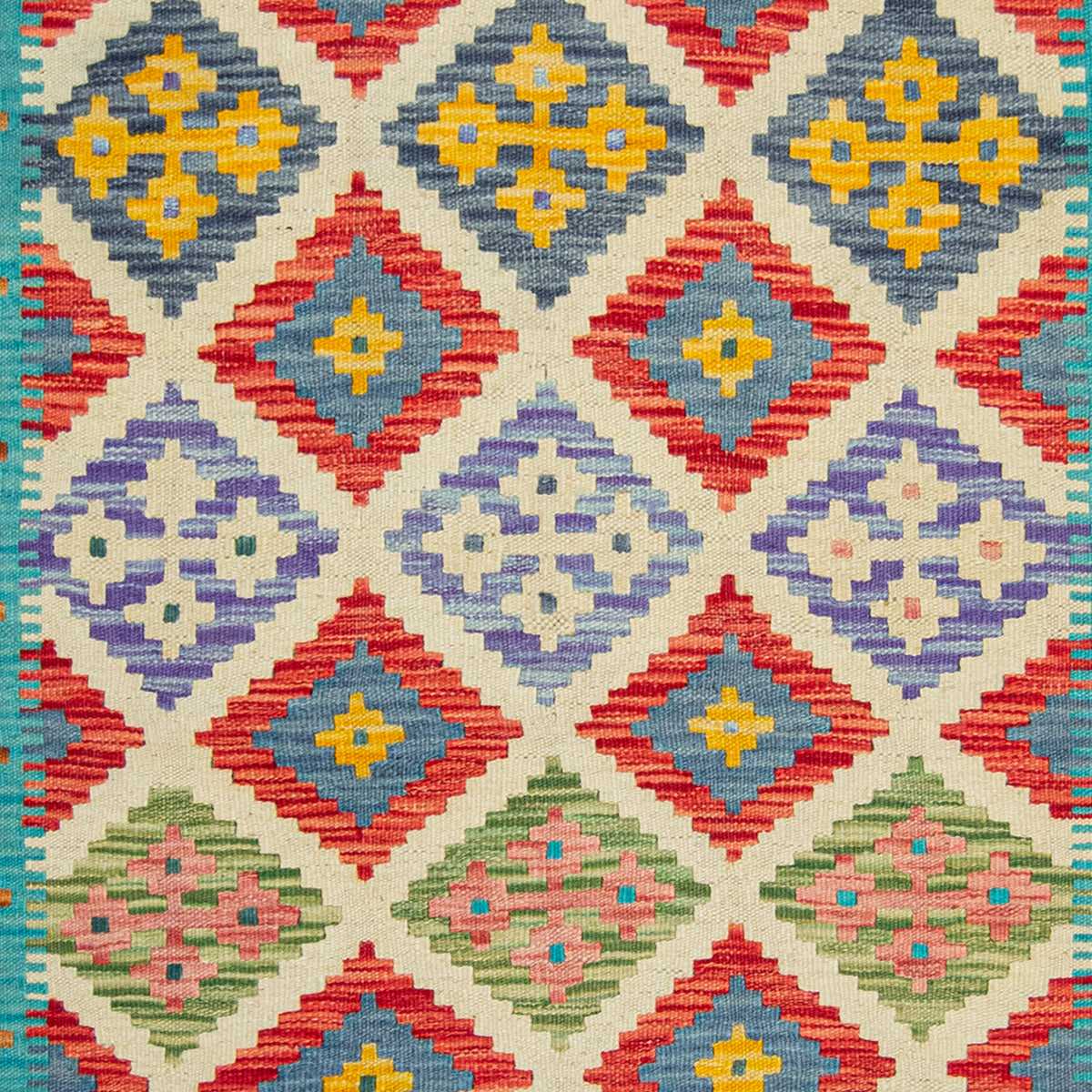 100% Wool Kilim Small Rug  100cm x 171cm