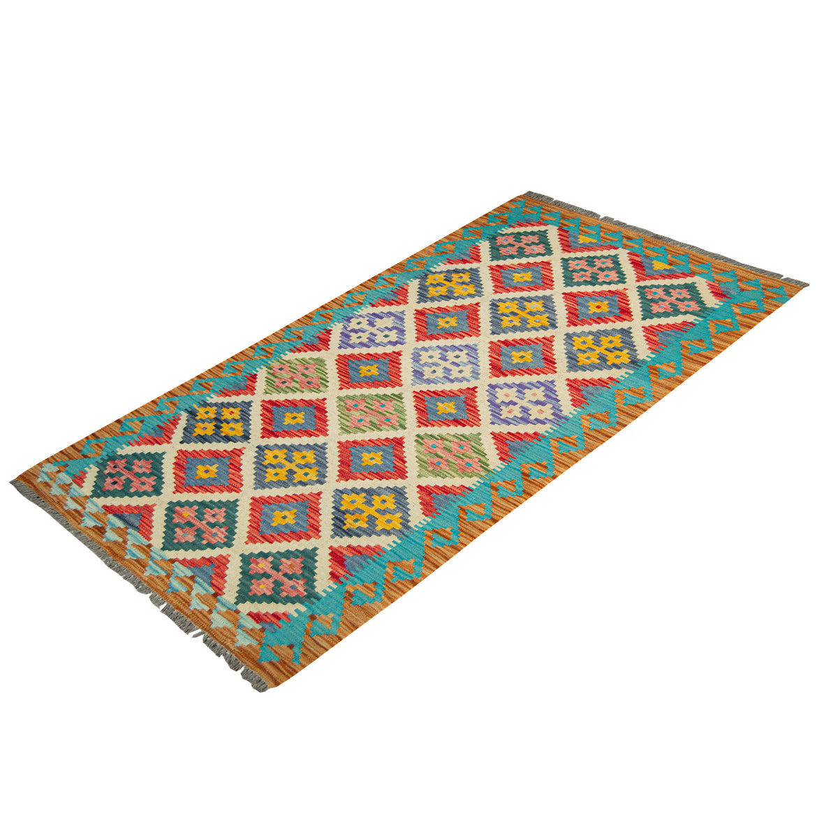 100% Wool Kilim Small Rug  100cm x 171cm