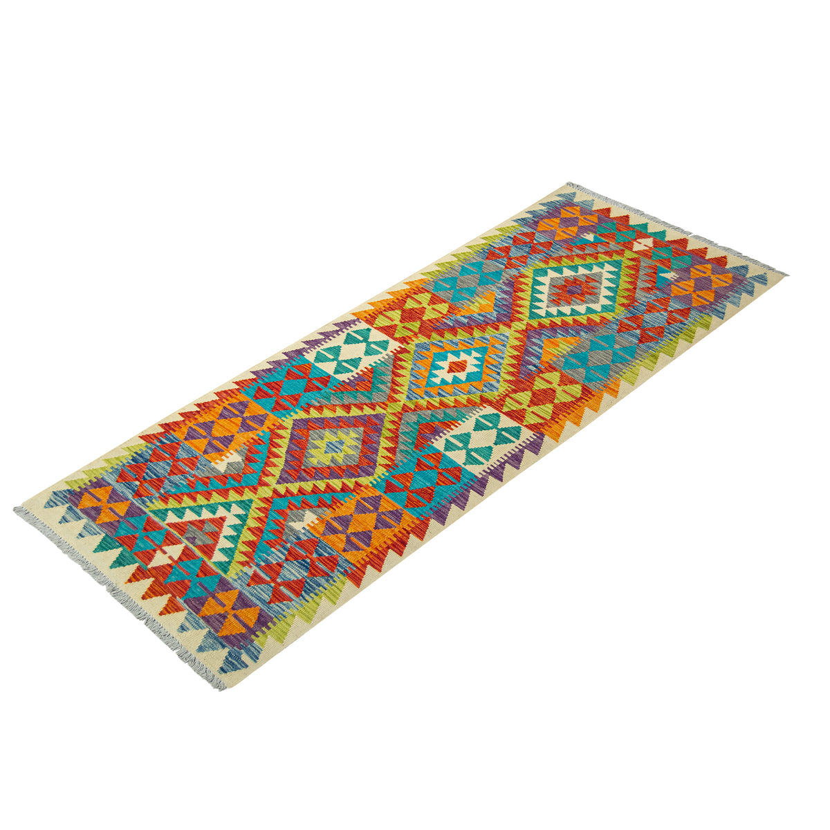 100% Wool Kilim Small Runner 81cm x 196cm