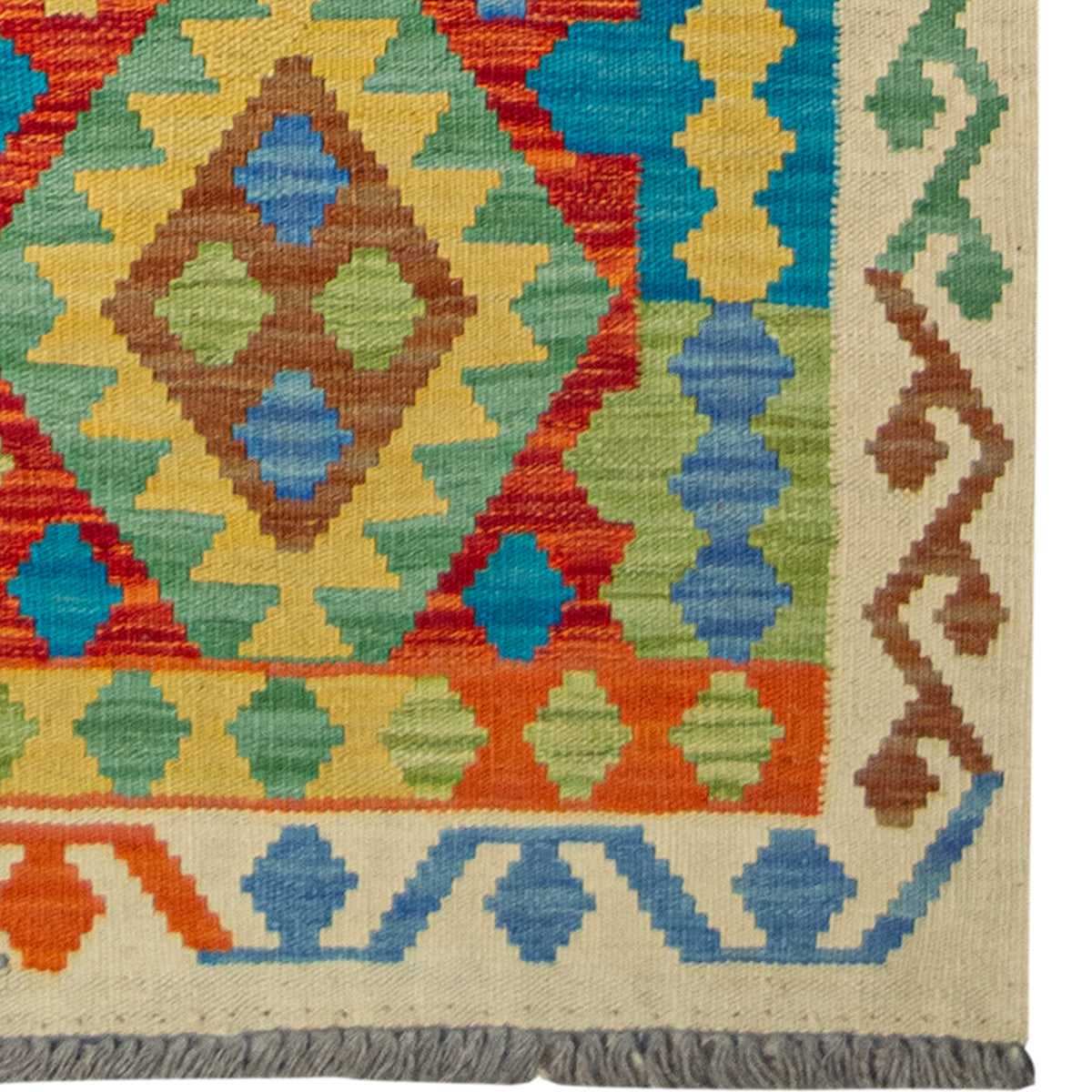 100% Wool Kilim Small Rug  70cm x 203cm