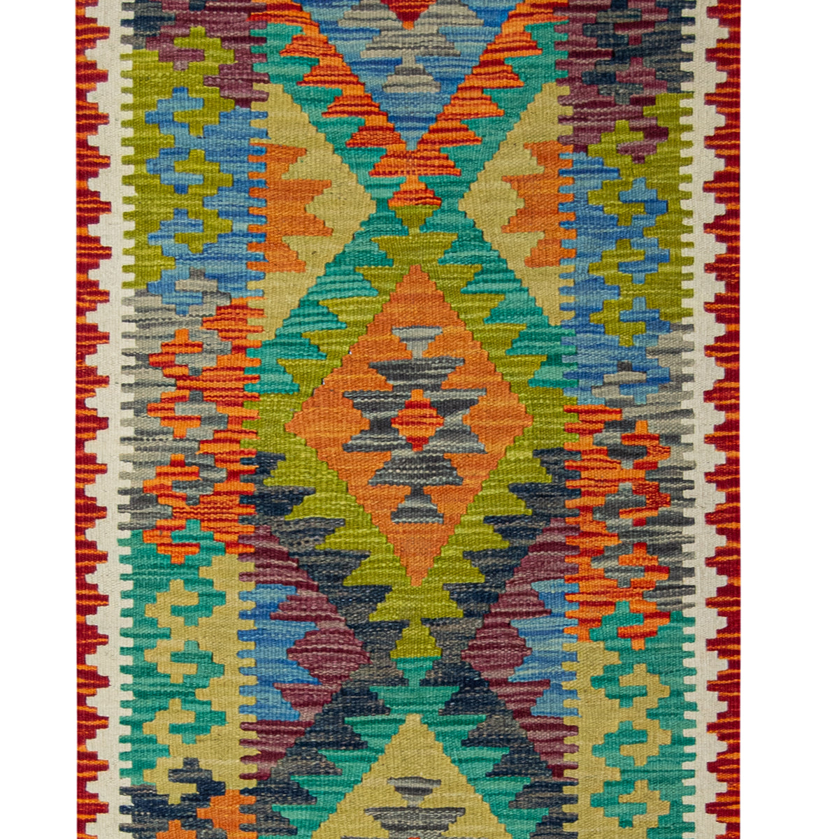 100% Wool Kilim Small Runner 68cm x 210cm