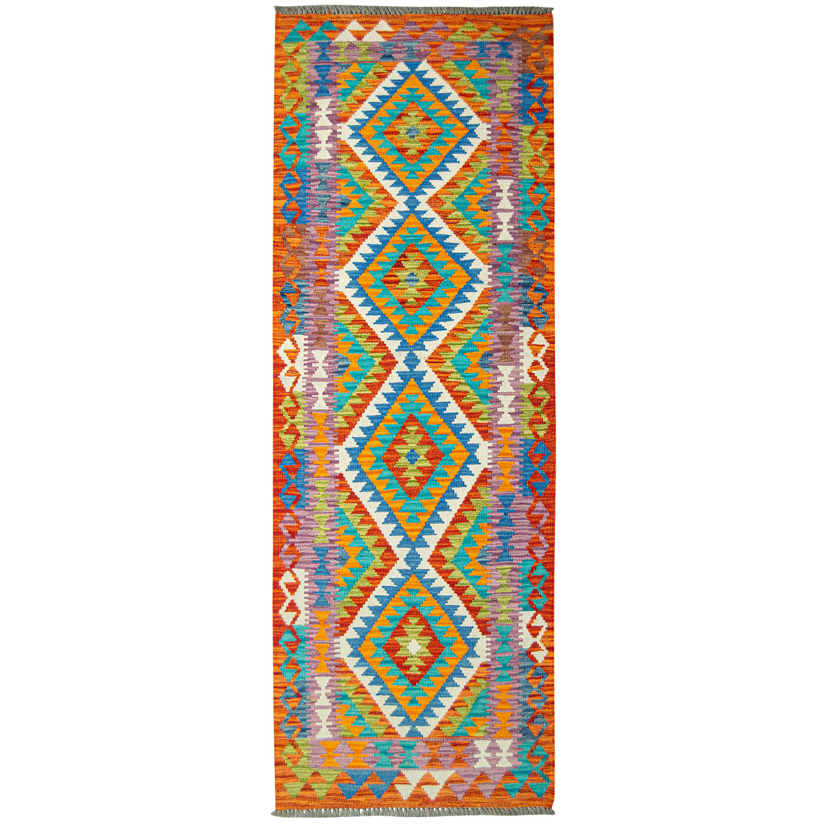 100% Wool Kilim Small Rug 75cm x 207cm