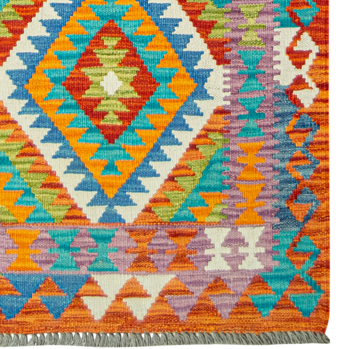 100% Wool Kilim Small Rug 75cm x 207cm