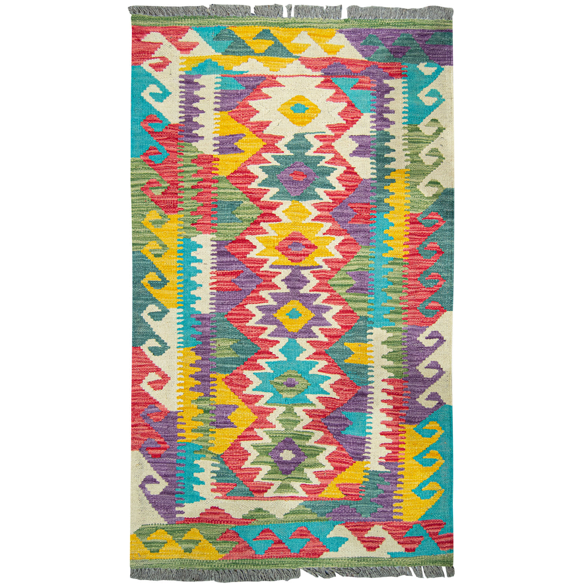 100% Wool Kilim Small Rug 77cm x 127cm