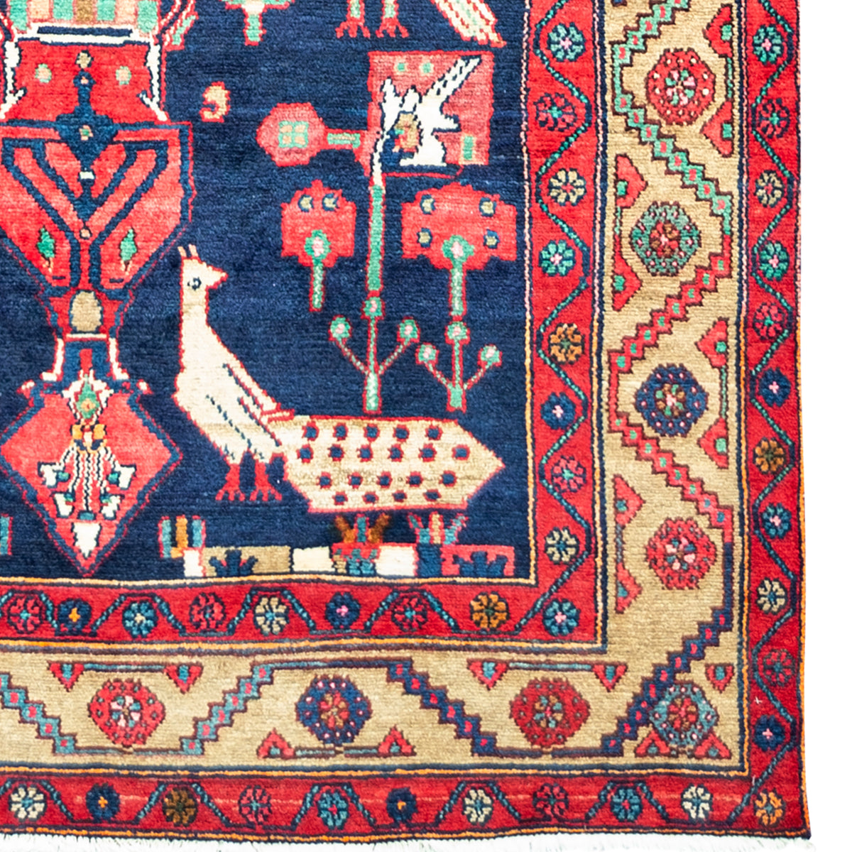 Hand-knotted Wool Persian Zanjan Rug 143cm x 307cm