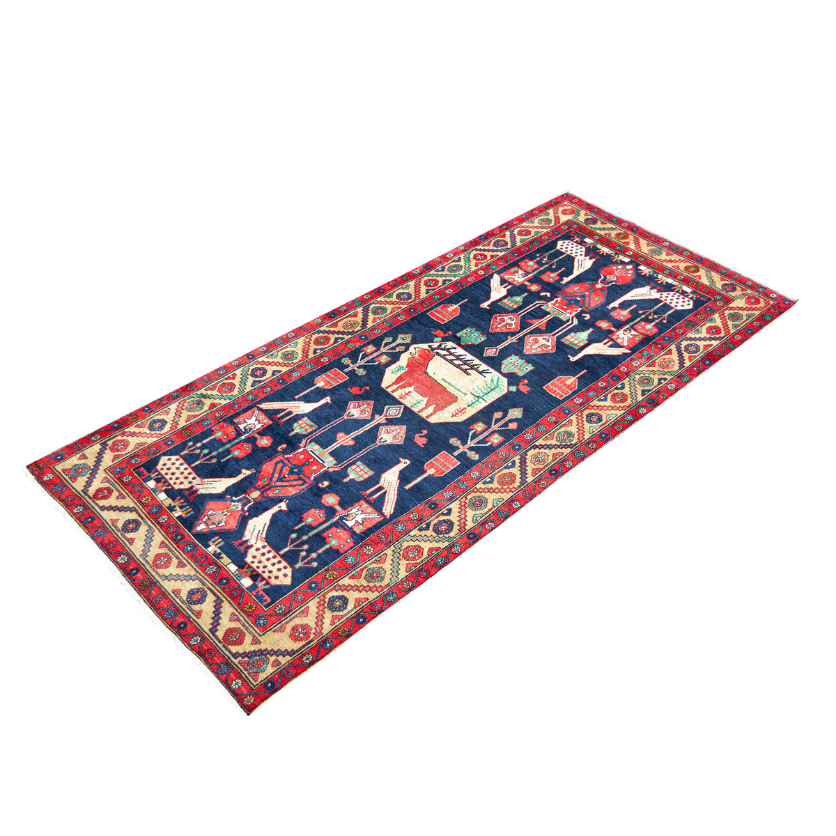 Hand-knotted Wool Persian Zanjan Rug 143cm x 307cm