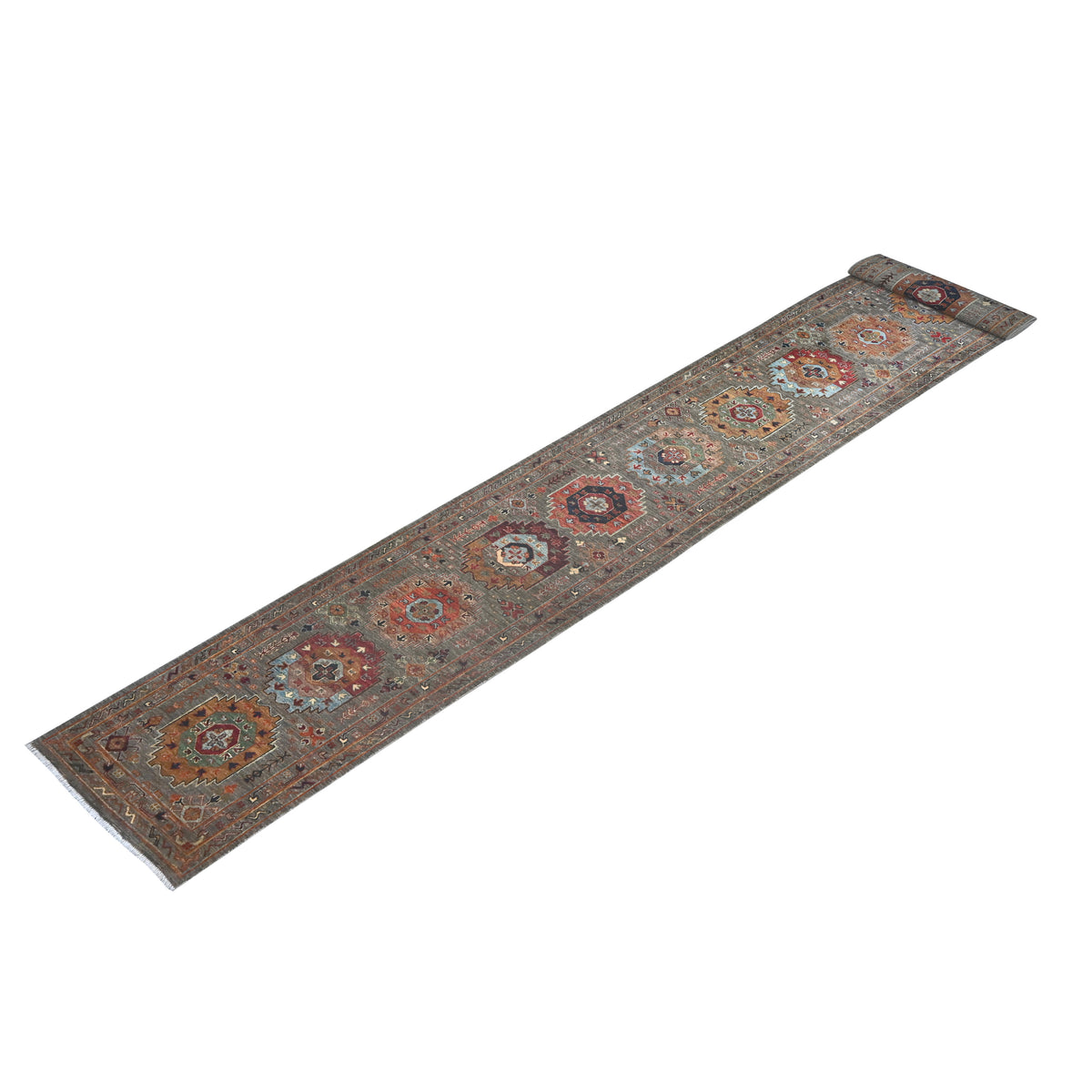 Fine Hand-knotted Wool Hallway Runner 80cm x 685cm