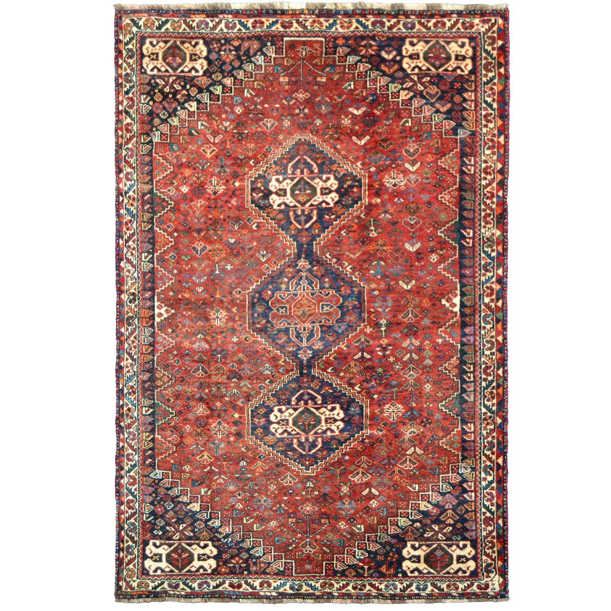 Hand-knotted Wool Shiraz Persian Rug 175cm x 265cm