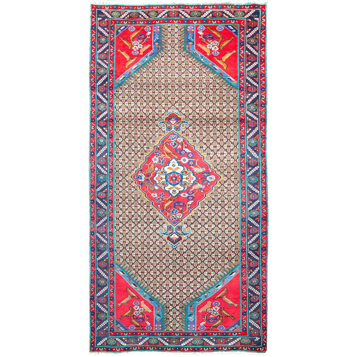 Hand-knotted Wool Tribal Persian Bijar Hallway Runner 143cm x 287cm