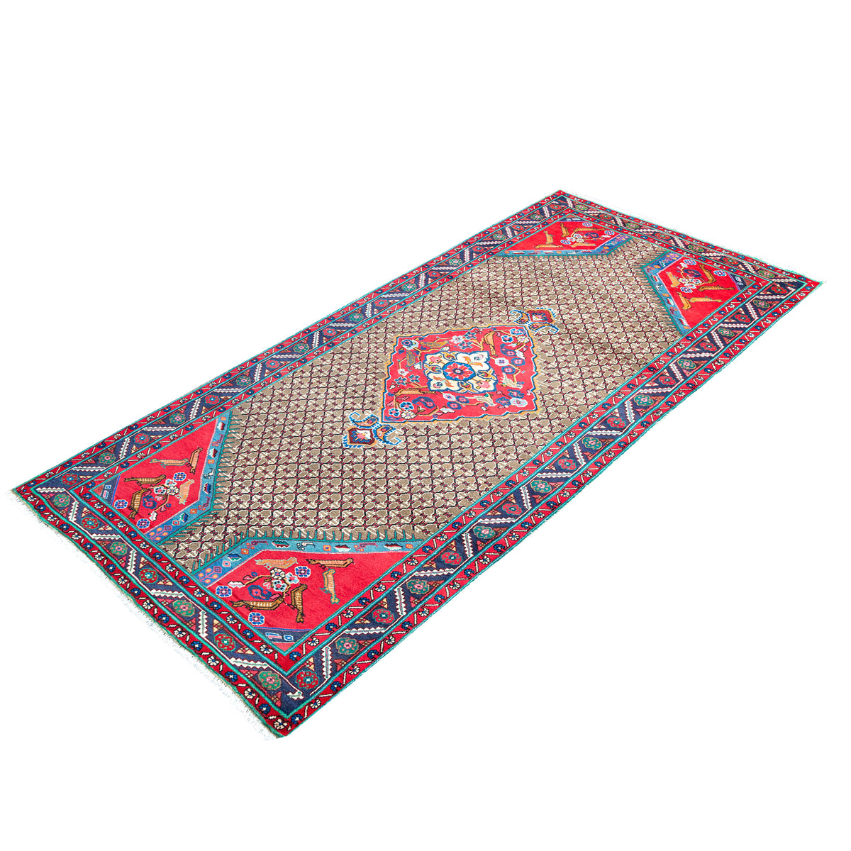 Hand-knotted Wool Tribal Persian Bijar Hallway Runner 143cm x 287cm