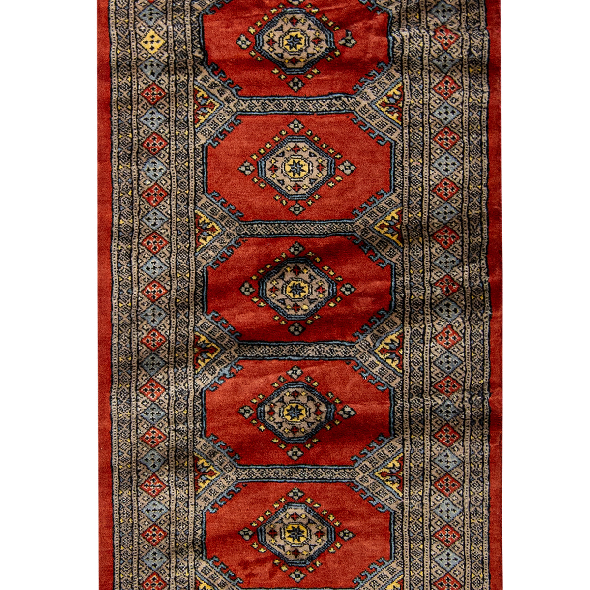 Hand-knotted Bokhara Wool Runner 80cm x 245cm