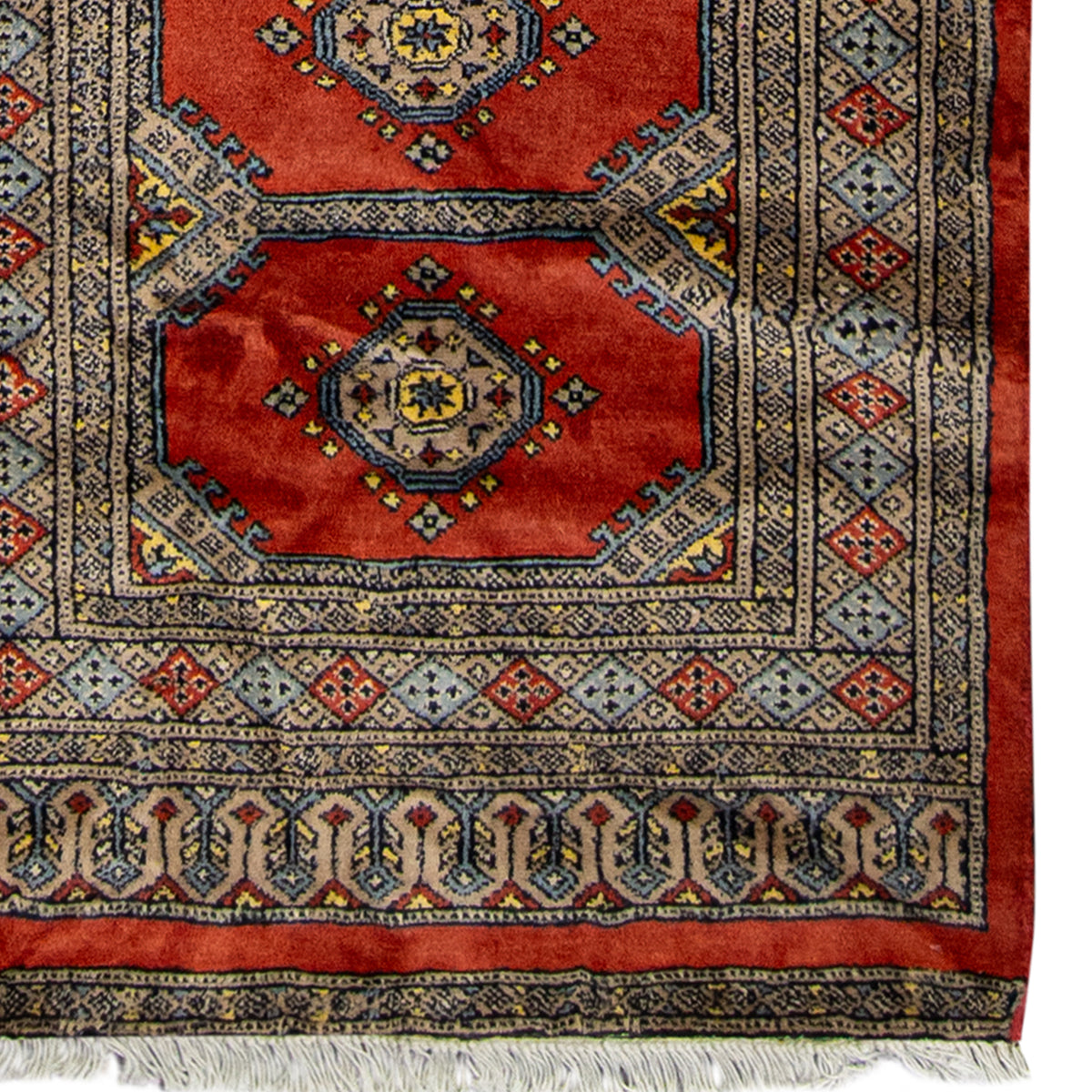 Hand-knotted Bokhara Wool Runner 80cm x 245cm