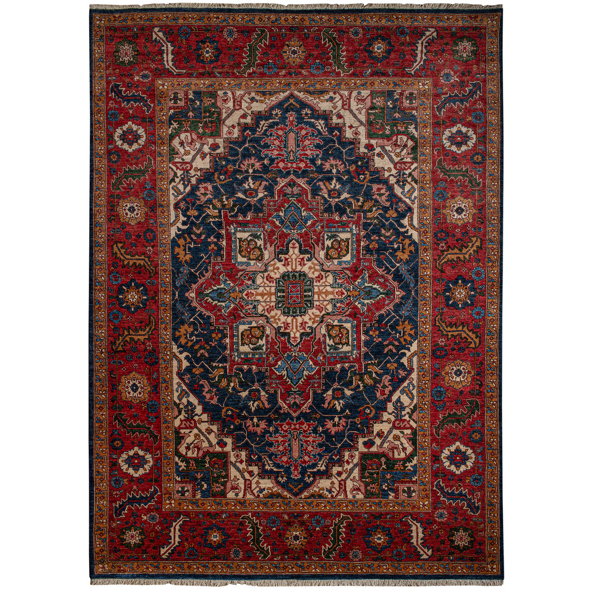 Hand-knotted Wool Heriz Design Rug  240cm x 319cm