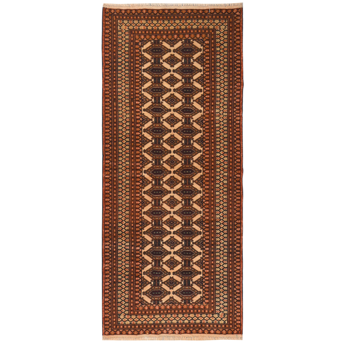 Fine Hand-knotted Turkmen Wool Runner  90cm x 190cm